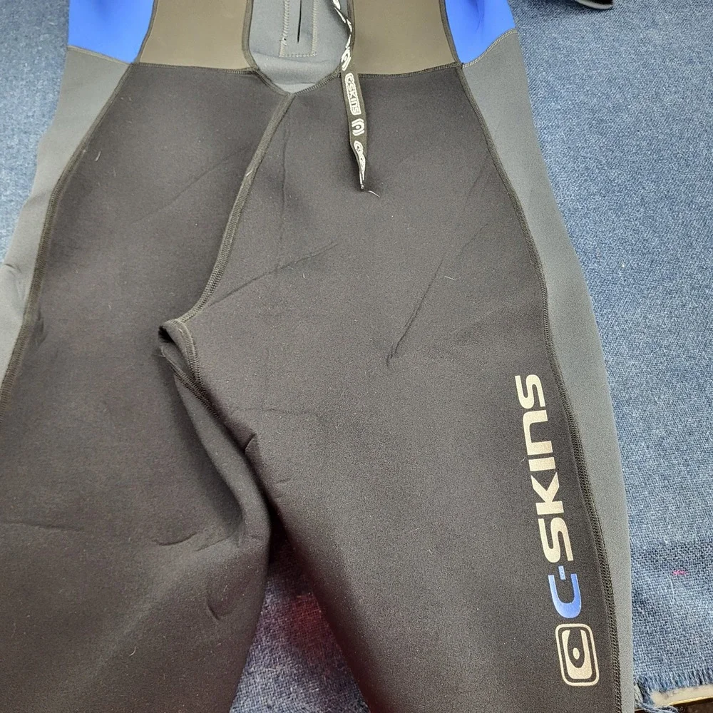 C-Skins C-Atom Wetsuit XXL Mens Blue Grey Shorty Short Sleeve Back Zip Neoprene